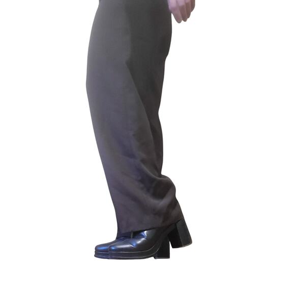 Vintage Chocolate Brown Straight Leg Slacks Trouser Pants-Small - Picture 3 of 8